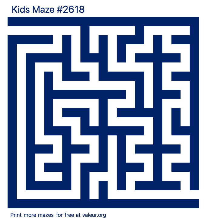 Free Printable Kids Maze number 2618