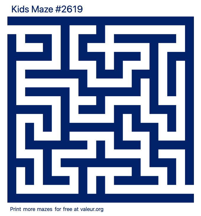 Free Printable Kids Maze number 2619