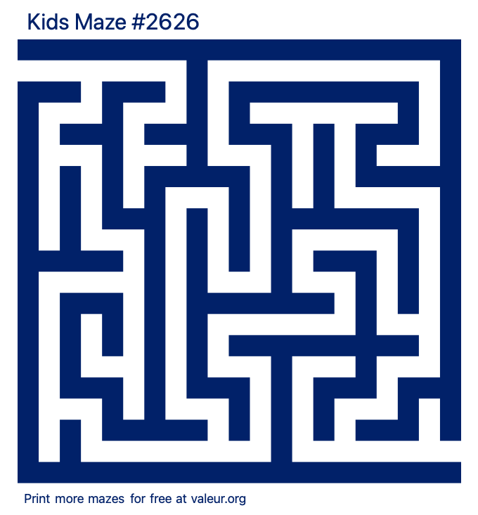 Free Printable Kids Maze number 2626