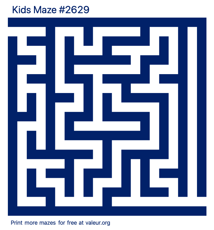 Free Printable Kids Maze number 2629