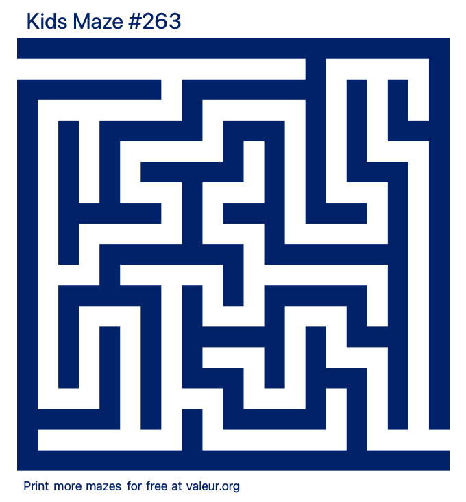 Free Printable Kids Maze number 263