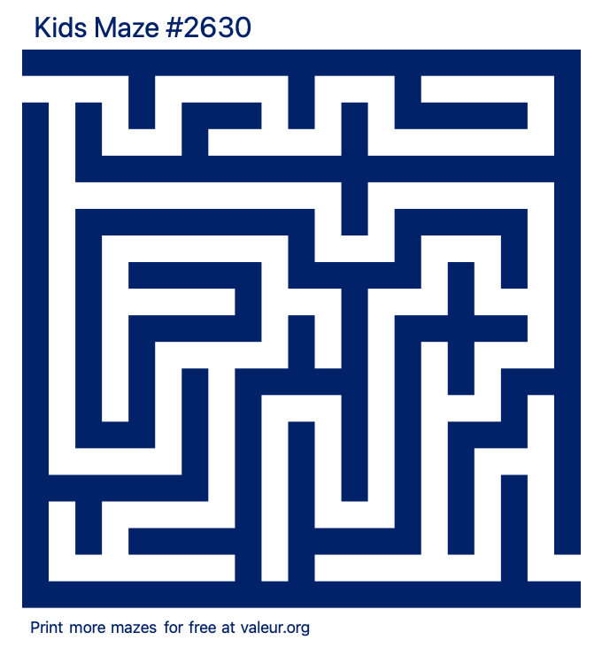 Free Printable Kids Maze number 2630