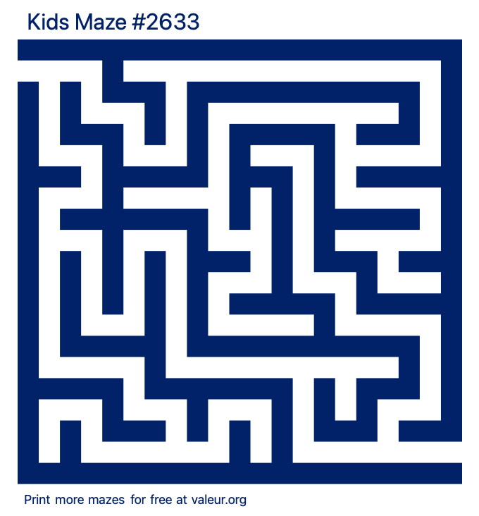 Free Printable Kids Maze number 2633