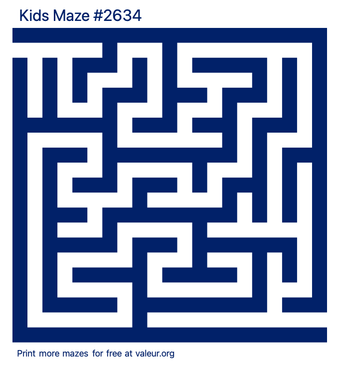 Free Printable Kids Maze number 2634