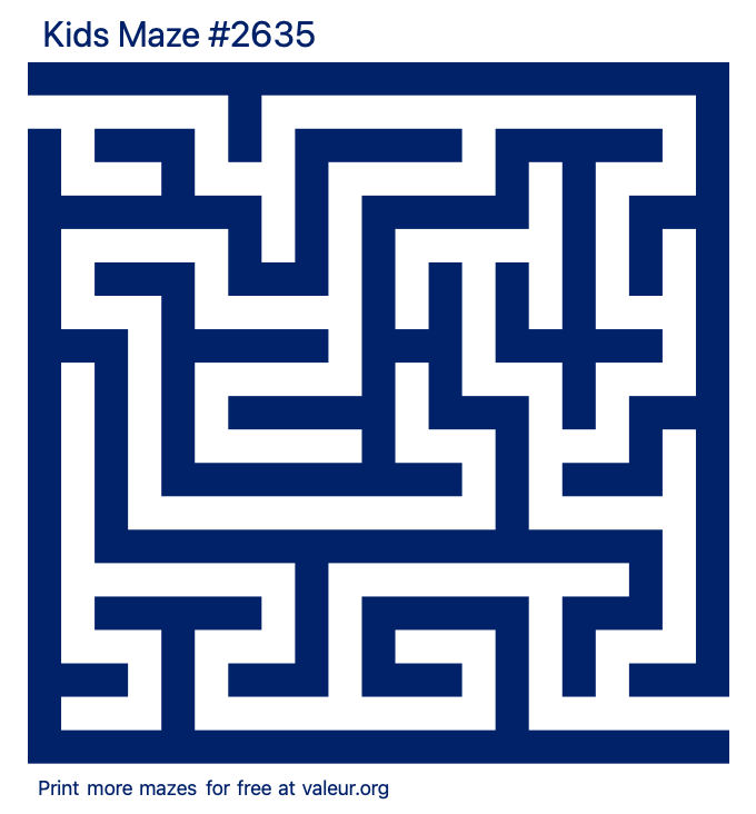 Free Printable Kids Maze number 2635
