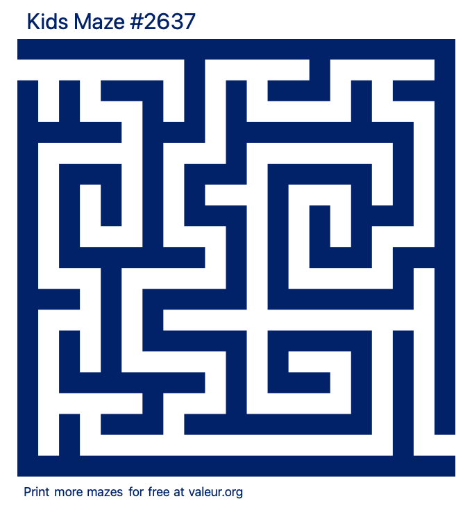 Free Printable Kids Maze number 2637