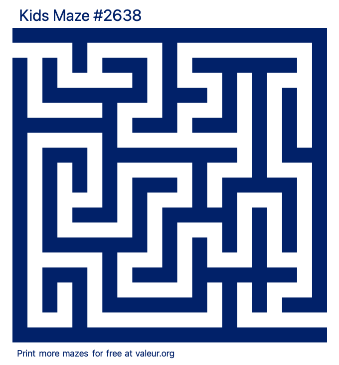 Free Printable Kids Maze number 2638