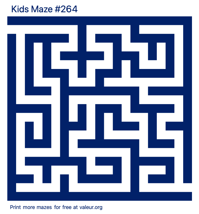 Free Printable Kids Maze number 264