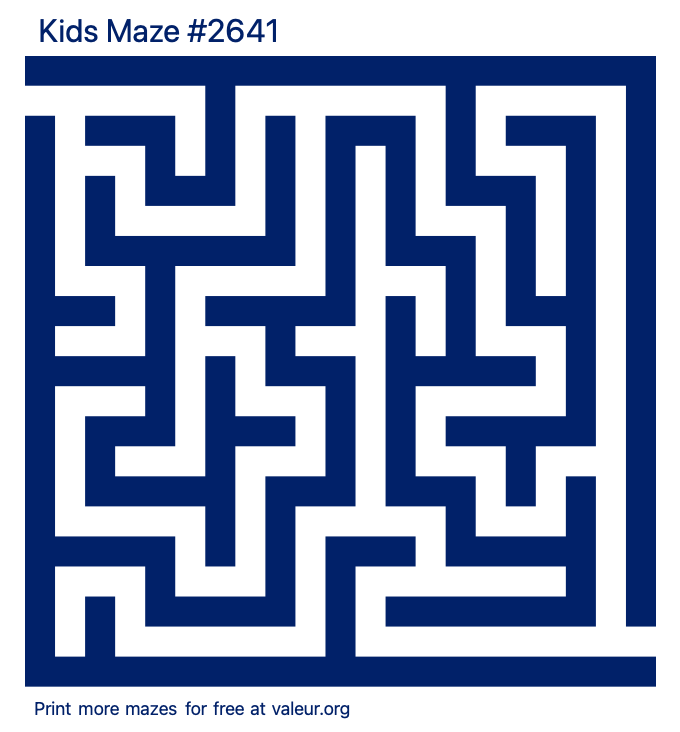 Free Printable Kids Maze number 2641