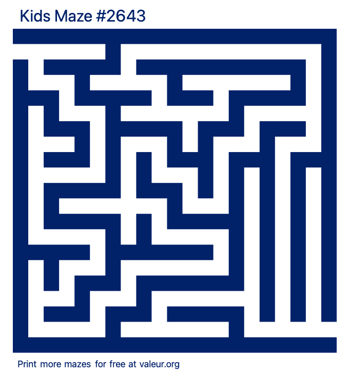 Free Printable Kids Maze number 2643