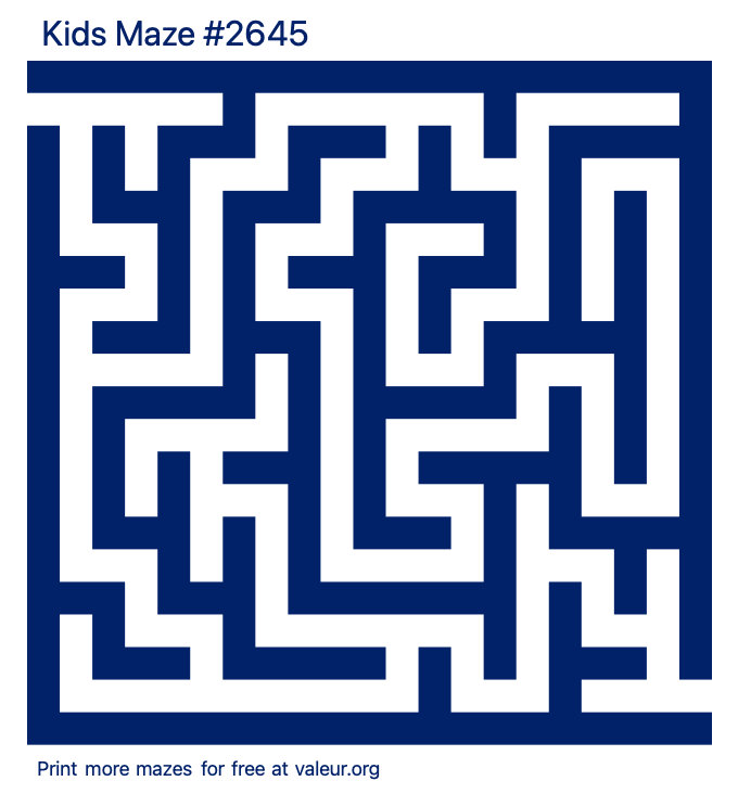 Free Printable Kids Maze number 2645