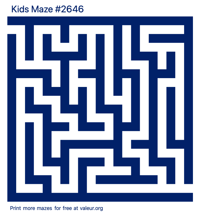 Free Printable Kids Maze number 2646