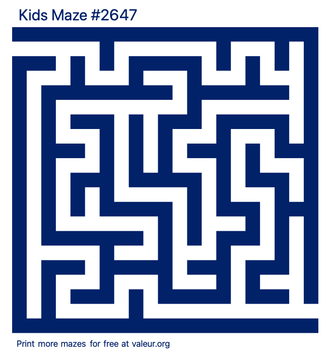 Free Printable Kids Maze number 2647