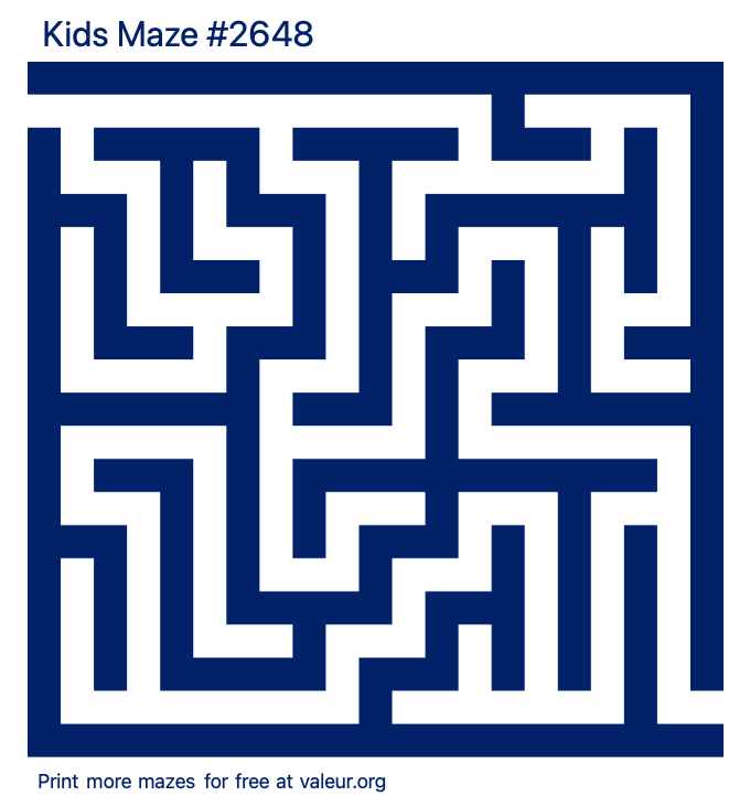 Free Printable Kids Maze number 2648