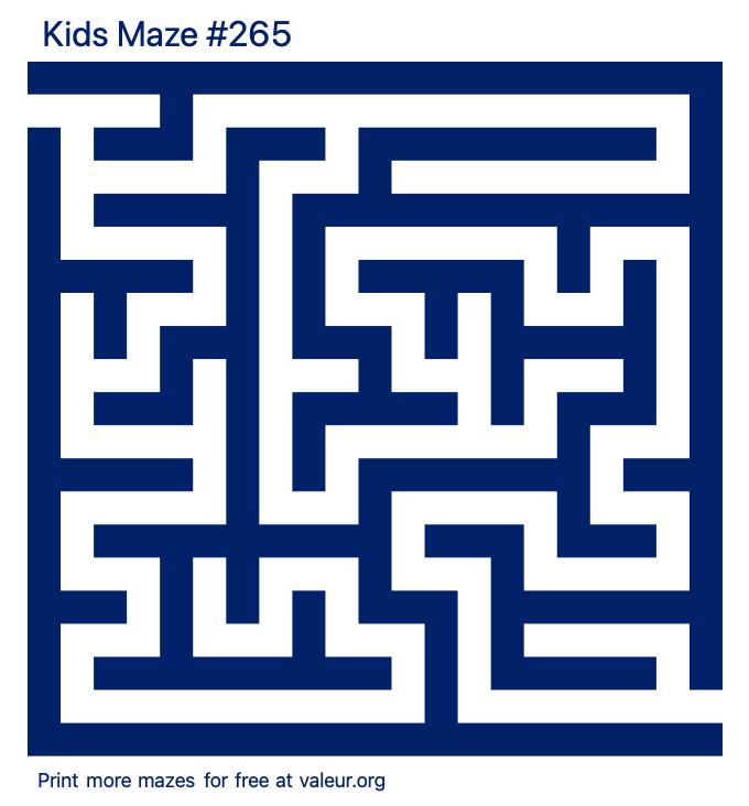 Free Printable Kids Maze number 265