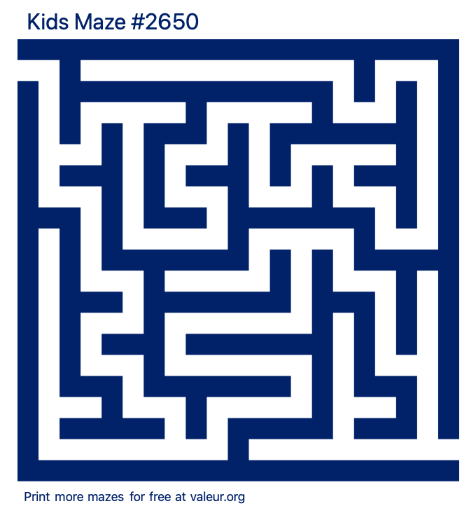 Free Printable Kids Maze number 2650