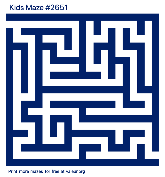 Free Printable Kids Maze number 2651