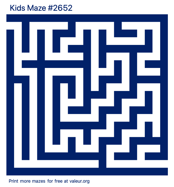 Free Printable Kids Maze number 2652