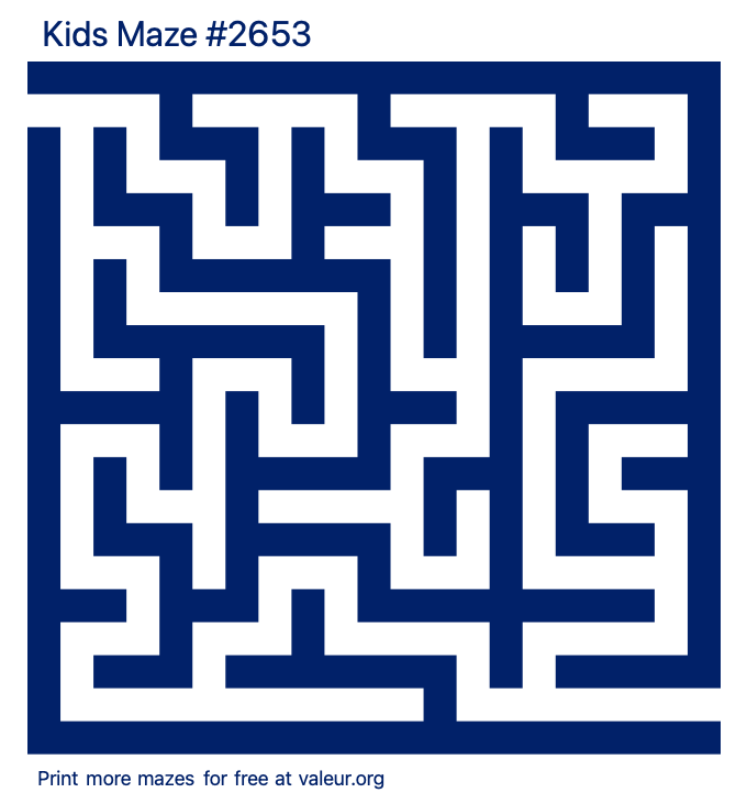 Free Printable Kids Maze number 2653