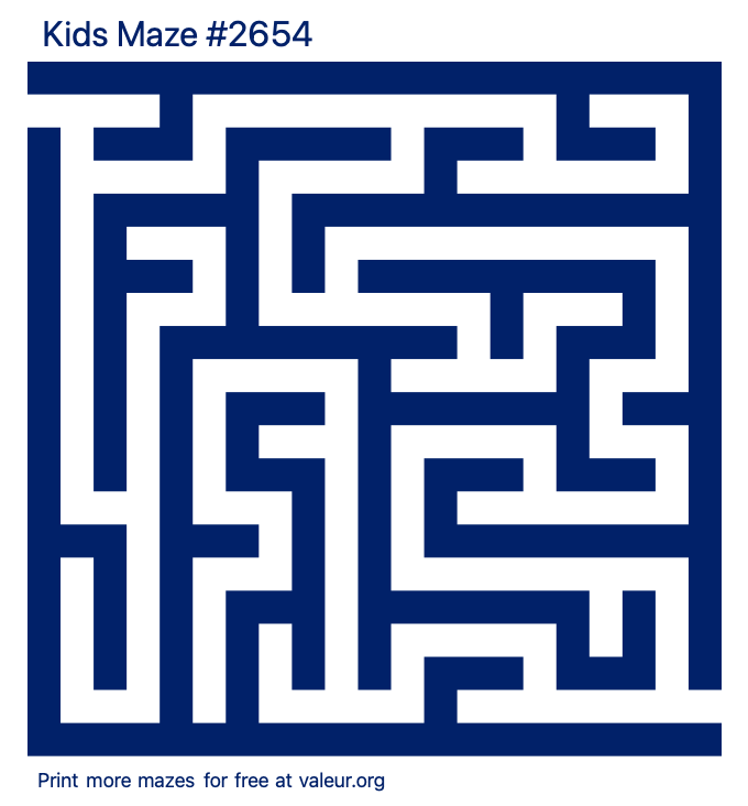 Free Printable Kids Maze number 2654