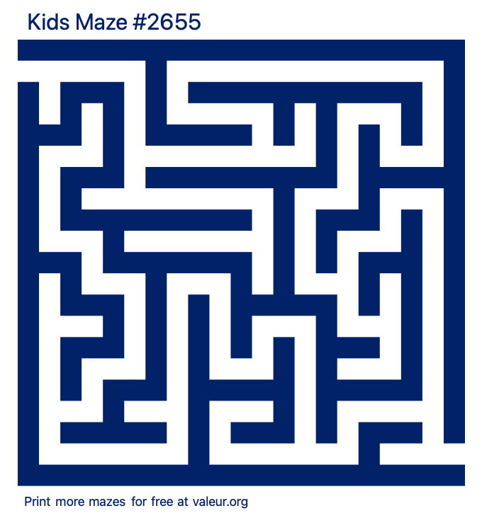 Free Printable Kids Maze number 2655