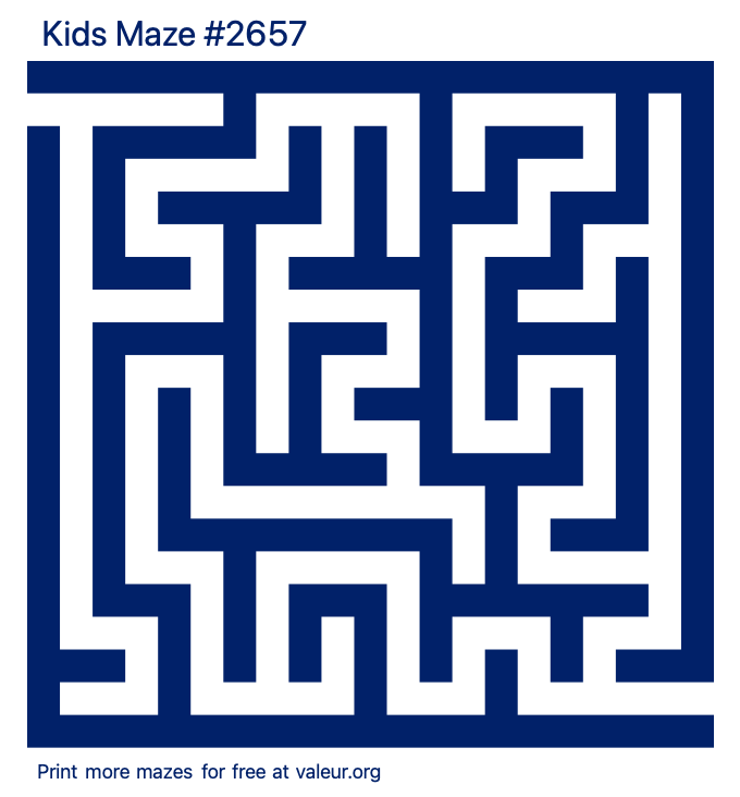 Free Printable Kids Maze number 2657