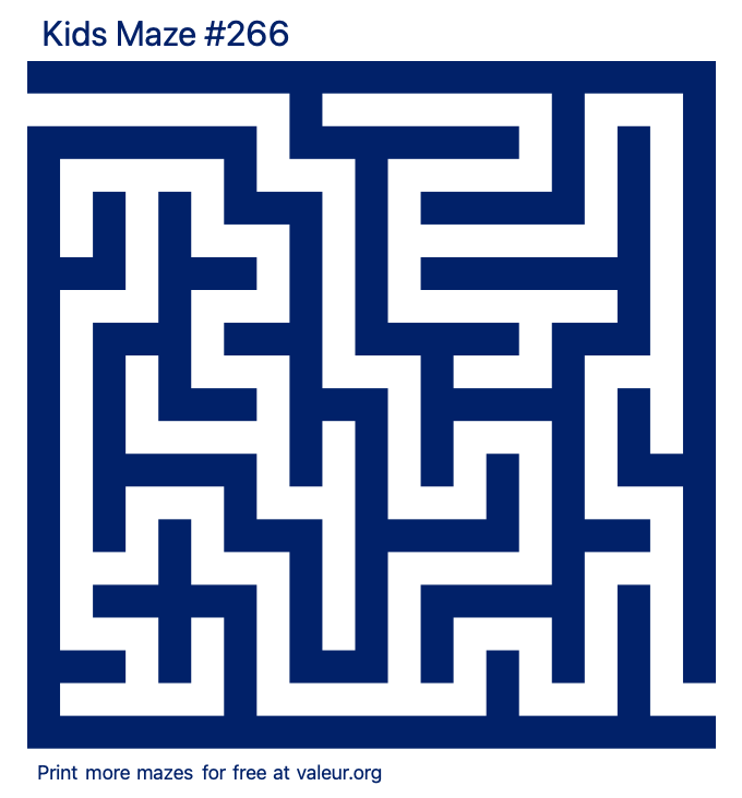 Free Printable Kids Maze number 266