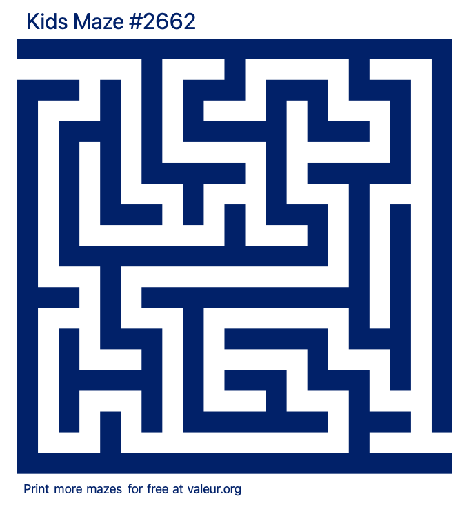 Free Printable Kids Maze number 2662