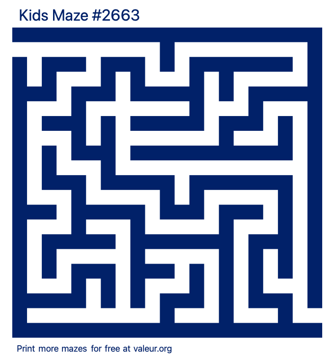 Free Printable Kids Maze number 2663