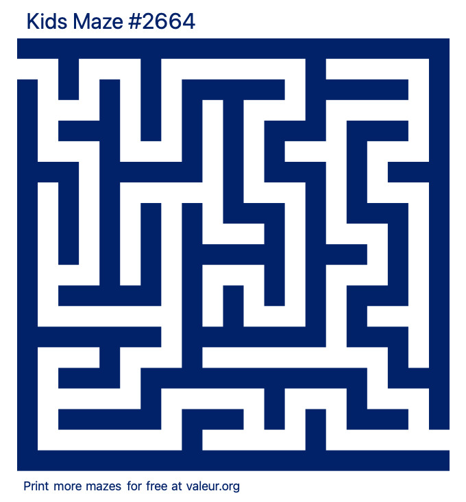 Free Printable Kids Maze number 2664