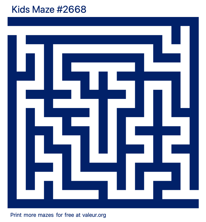 Free Printable Kids Maze number 2668