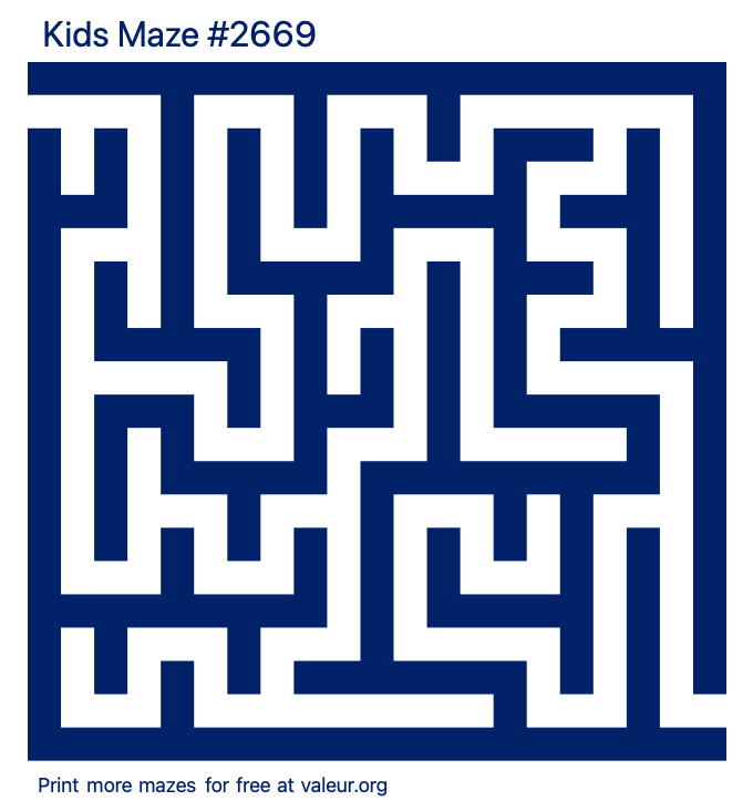 Free Printable Kids Maze number 2669