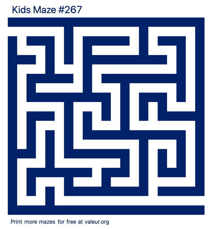 Free Printable Kids Maze number 267