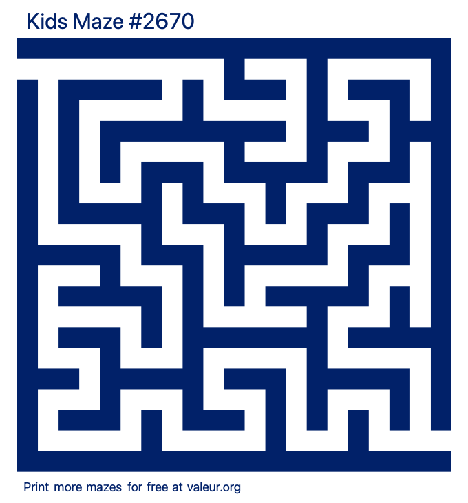 Free Printable Kids Maze number 2670