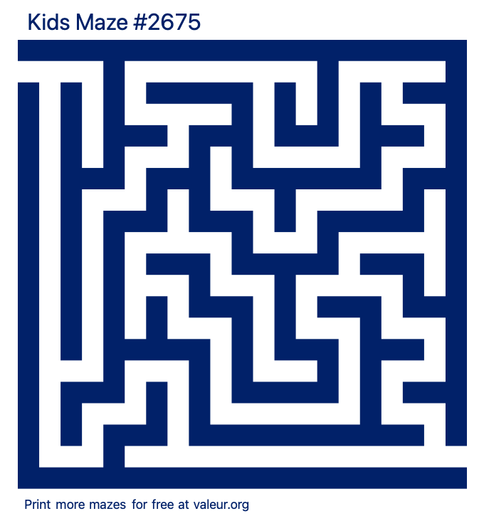 Free Printable Kids Maze number 2675