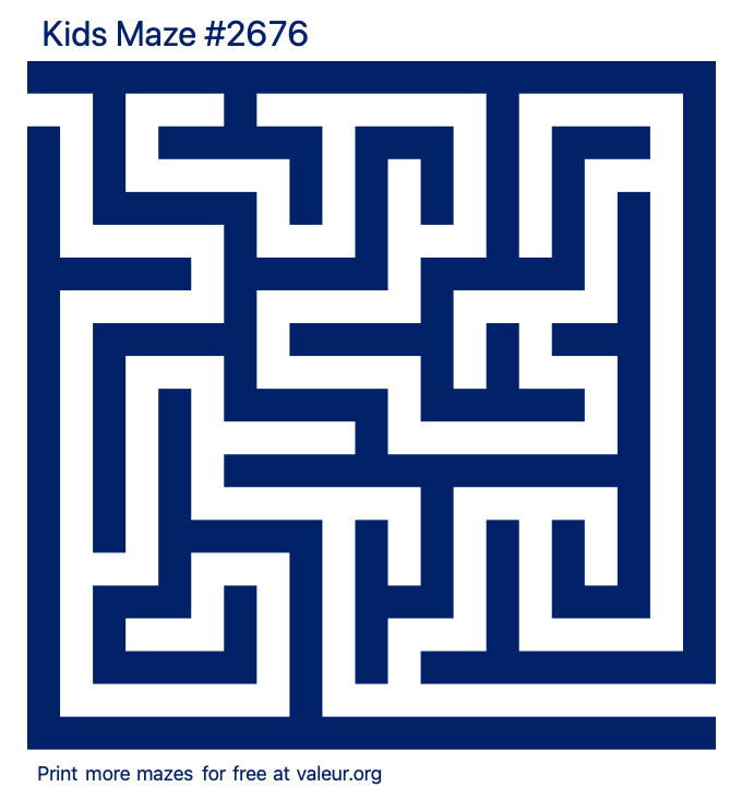 Free Printable Kids Maze number 2676