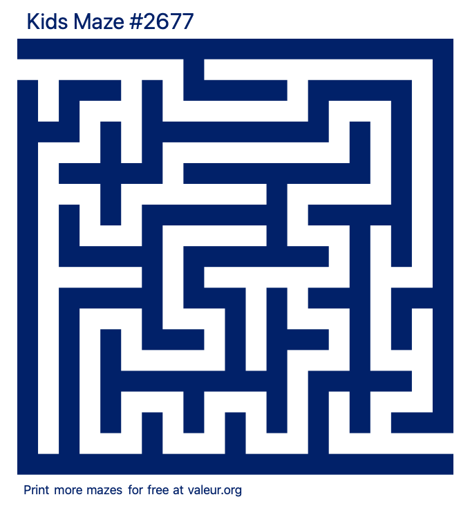 Free Printable Kids Maze number 2677