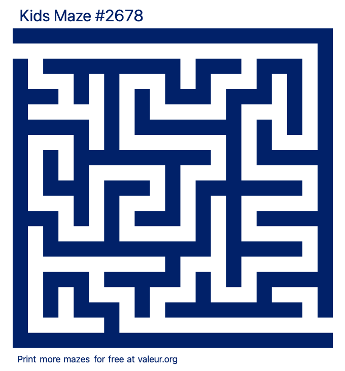 Free Printable Kids Maze number 2678