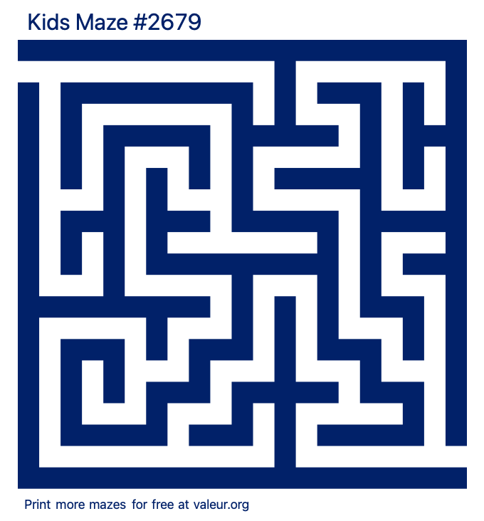 Free Printable Kids Maze number 2679