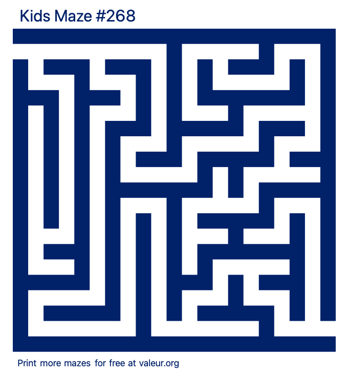 Free Printable Kids Maze number 268