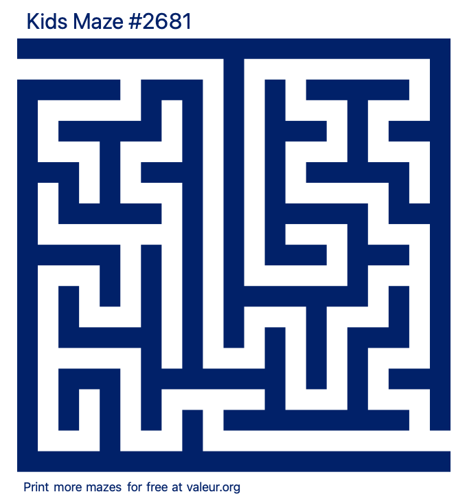 Free Printable Kids Maze number 2681