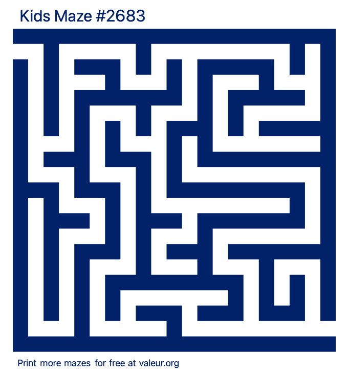 Free Printable Kids Maze number 2683