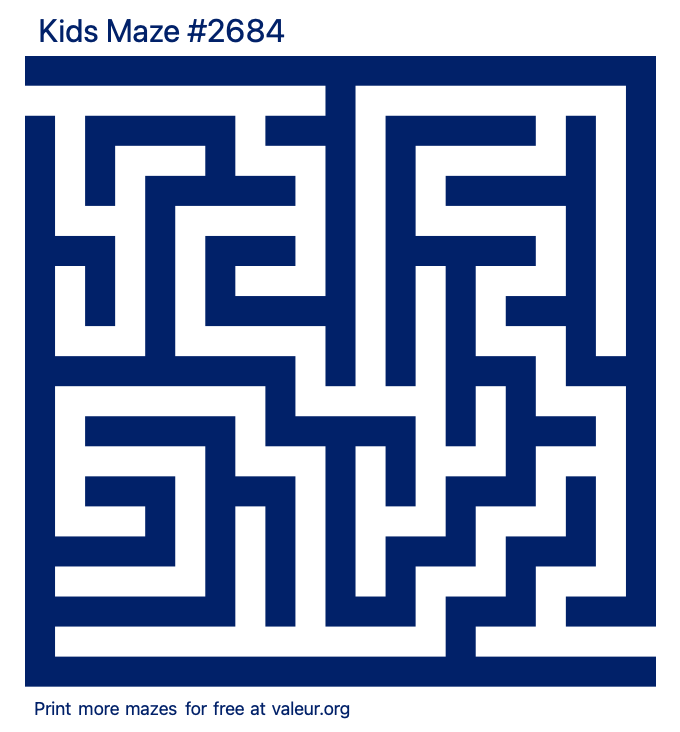 Free Printable Kids Maze number 2684