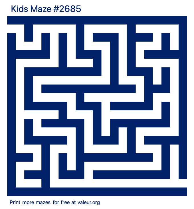 Free Printable Kids Maze number 2685