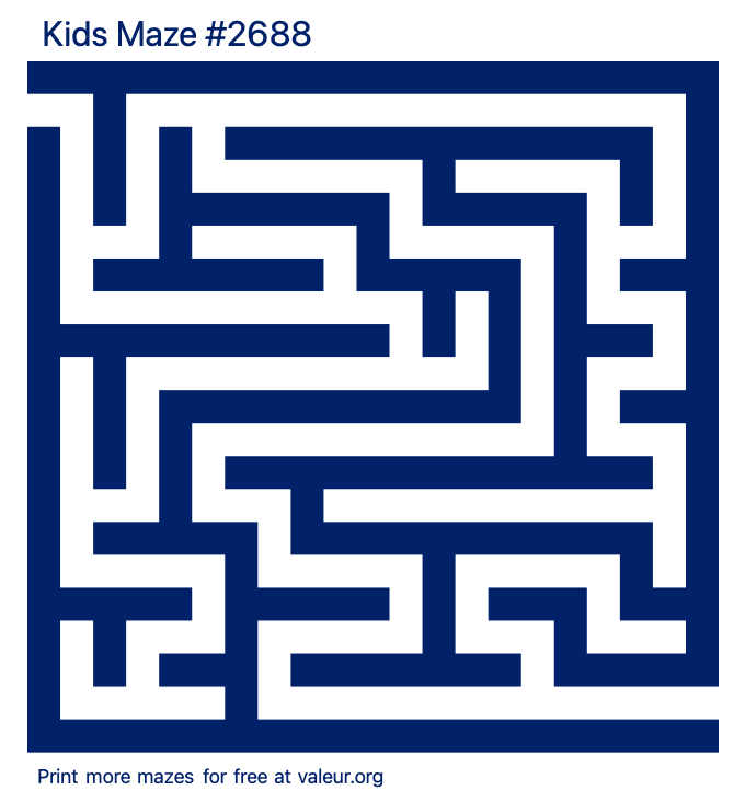 Free Printable Kids Maze number 2688