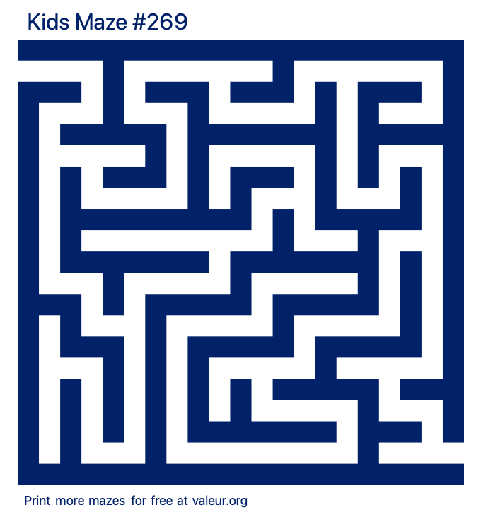 Free Printable Kids Maze number 269