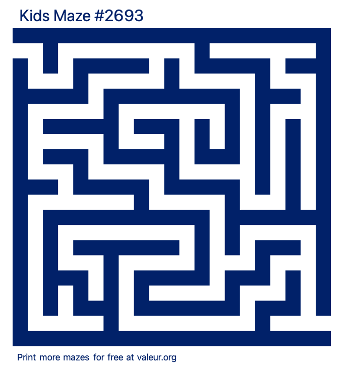 Free Printable Kids Maze number 2693