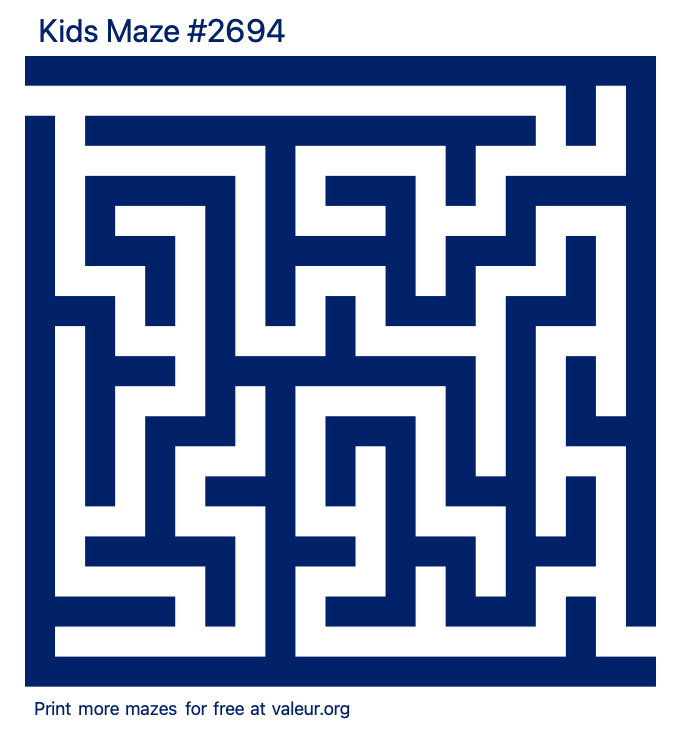 Free Printable Kids Maze number 2694