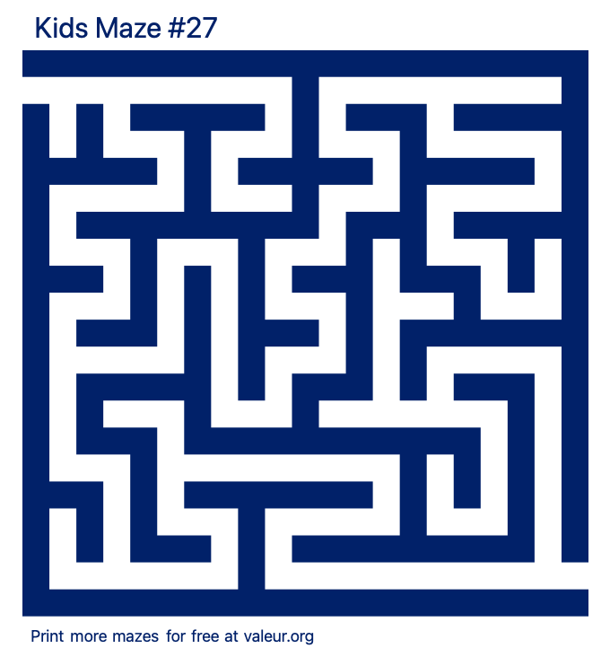 Free Printable Kids Maze number 27