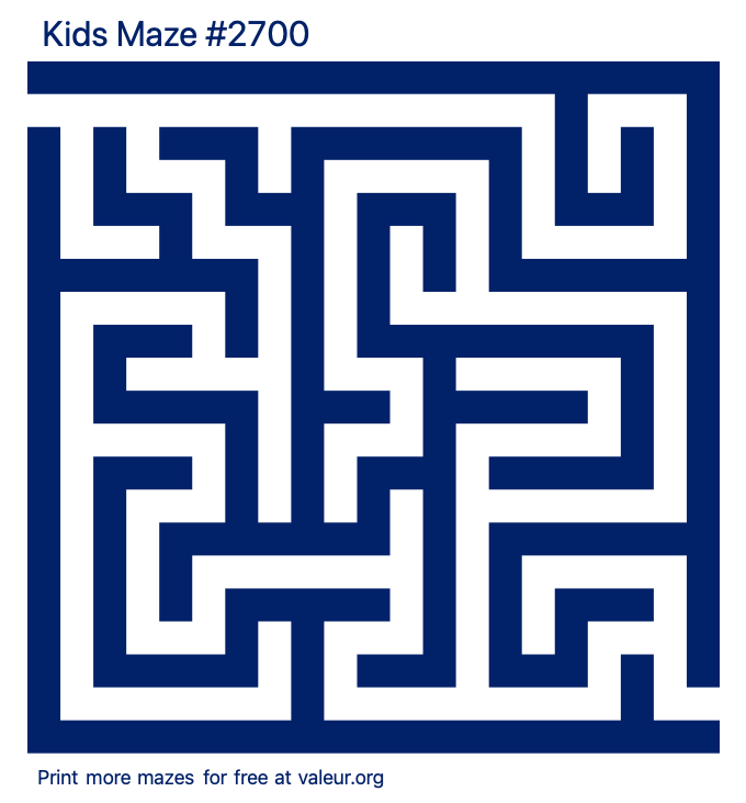 Free Printable Kids Maze number 2700